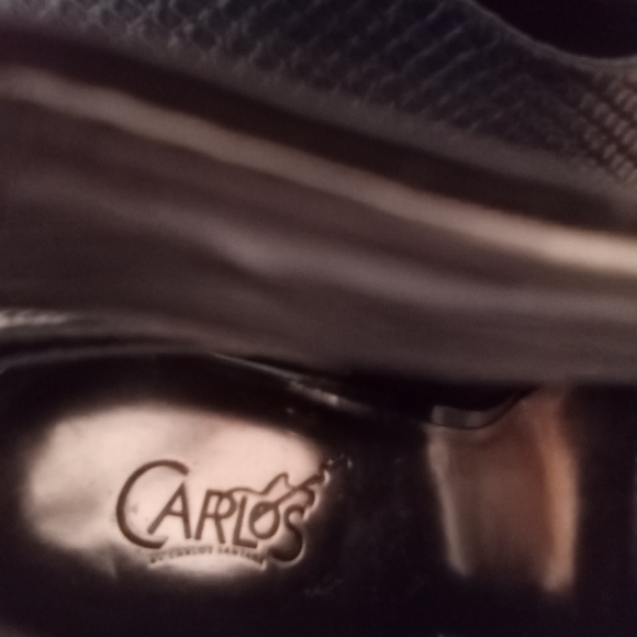 Carlos by Carlos Santana Black Leather Zip 4 1/2" Wedge Heels sz 8.5 M - Picture 7 of 13